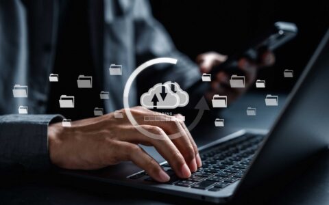 Cloud computing diagram digital technology, business people on Cloud system. Data storage. Networking and internet service. online data management system, information system for business.